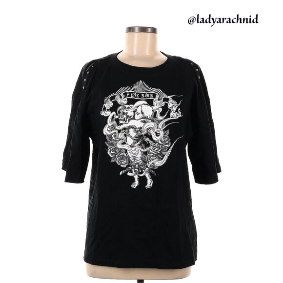 PUNK RAVE cherub print split sleeve tee - Picture 4 of 6